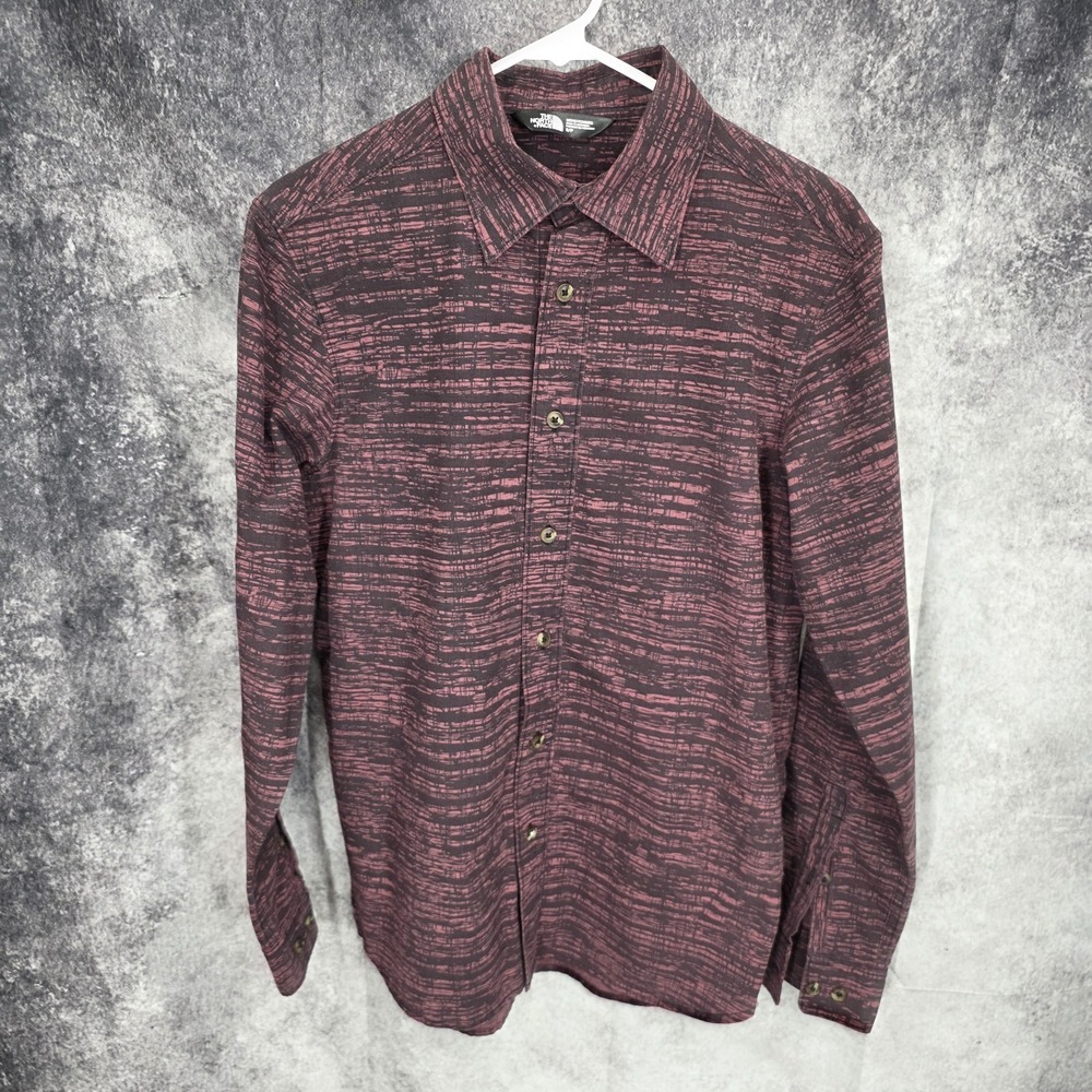 The North Face Shirt Mens Small Purple Black Button Up‎ Long Sleeve Outdoors